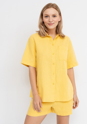 Camisa amarilla manga corta - Ropa Mujeres